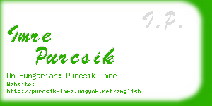 imre purcsik business card